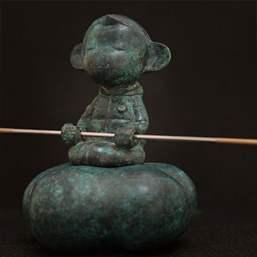 【雕塑】陈建周纯手工铸铜雕塑《静悟空》